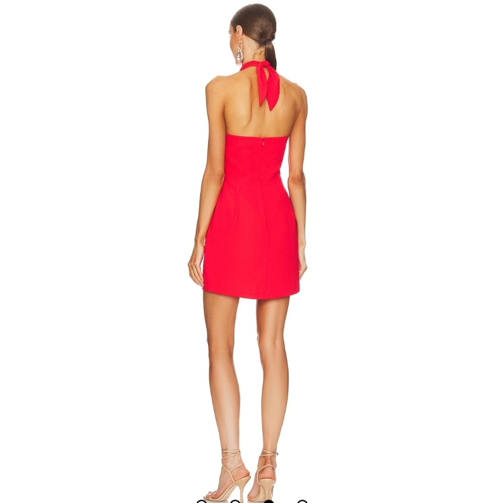 Amanda Uprichard Mezcal Halter Dress In Crimson x Revolve - Picture 2 of 7